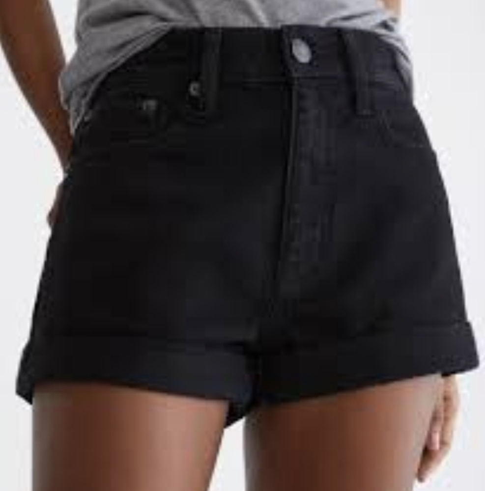 NWT AERO‎ Black Shorts Real Original Denim MOM Short 3.25" Size 6